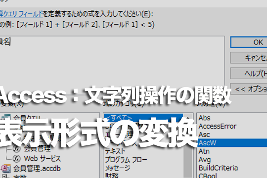 Accessの「Format」関数でデータの表示形式を変換する方法