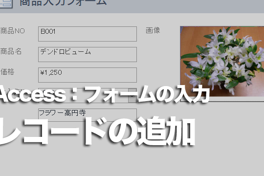 Accessのフォームで新しくレコードを追加する方法