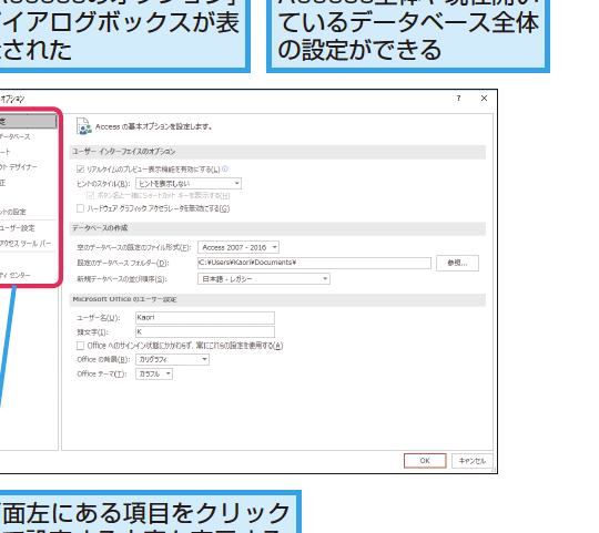 Access全体の設定を変更する方法